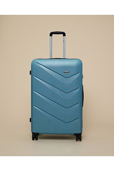 R&B Blue Women's Textured Trolley Bag