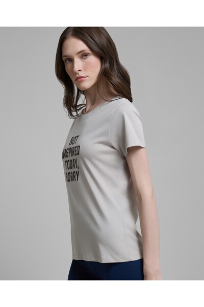 R&B Typography Print T-Shirt With Crew Neck And Short Sleeves