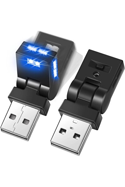 AZONEE 2Pcs Mini USB LED Light for Car Interior - RGB Ambient Night Lamp, 8-C...