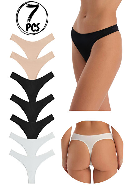 Yohannes Club Жіночі бавовняні трусики-танга, пакет із 7 штук, класичні кольорові стрінги, класична вигода