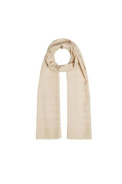 ipekevi شال حريري قطني منقوش بنقشة عظم الغراب - مينك