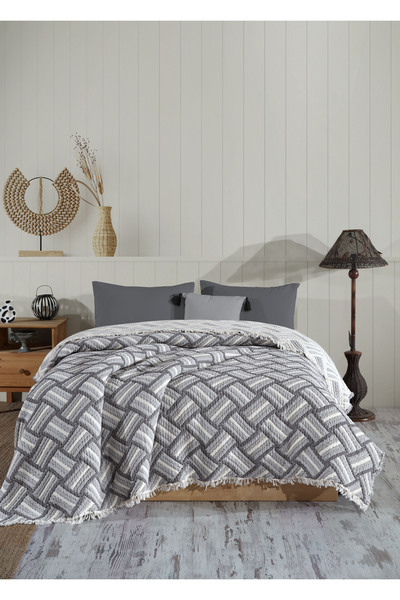 luxtex Double-Sided, Straw Patterned, 5-Layer, Filled Muslin Blanket, Quilt, 220 X 240 cm