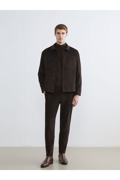 LC Waikiki Regular Fit Uzun Kollu Kadife Erkek Gömlek Ceket