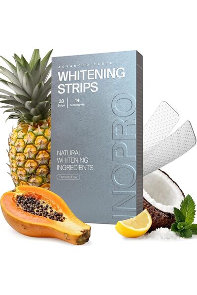 genernic مجموعة شرائط تبييض الأسنان الطبيعية من InoPro، 14 علاجًا (28 شريطًا)...