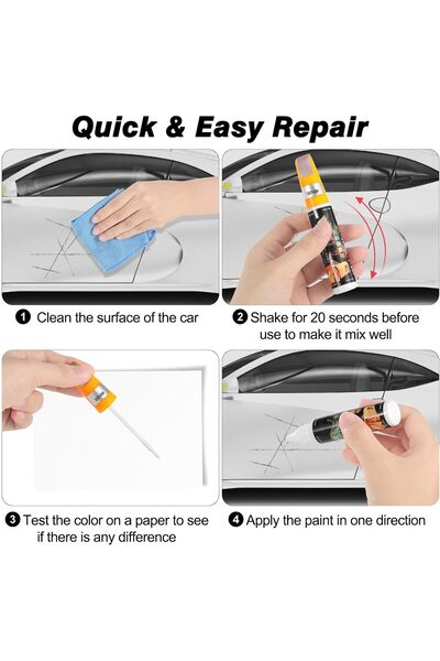 EXCEFORE Car Scratch Repair Paste, 2-in-1 Car Paint Pen (4 Pack, White)