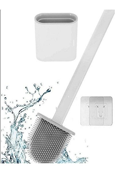 Tasarım Evi Perie de curățare pentru vasul de toaletă din silicon și suport pentru perie pentru vasul de toaletă