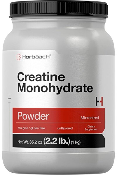 Horbäach مسحوق الكرياتين أحادي الهيدرات، 2.2 رطل (35.2 أونصة) - ميكروني، بدون نكهة، نباتي، غير معدل وراثيًا