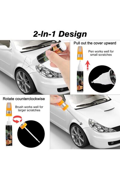 EXCEFORE Car Scratch Repair Paste, 2-in-1 Car Paint Pen (4 Pack, White)