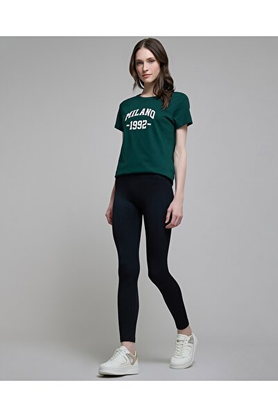 R&B Solid Leggings With Elastic Waist