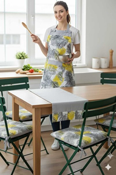 Life Line Kitchen Set Apron Runner Four Cushions