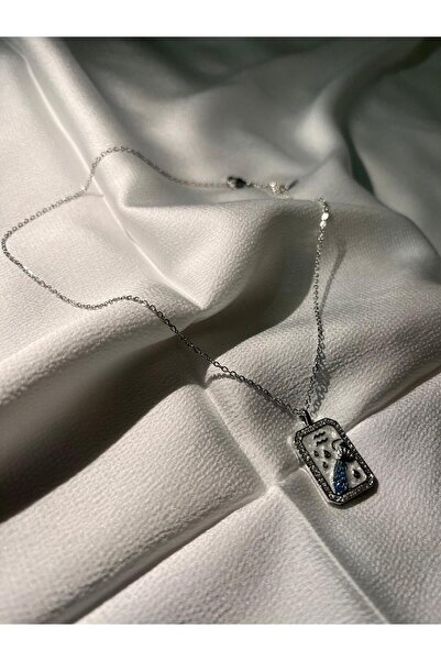 Auren Taş Detaylı Kova Burcu Plaka Kolye