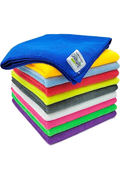 SOFTSPUN Microfiber Cloth - 10 pcs 40x40 cm 340 GSM Multi-Color