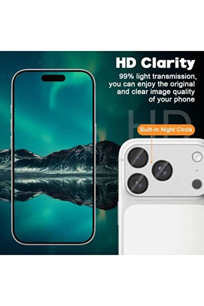 Paladyum Case iPhone 17 Pro Compatible Aluminum Full Coverage Silver Lens Protector