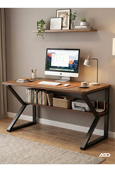 AGD Gaming desk, computer table with USB charging ports, computer desk for home office gaming (100 x 76 x 60 cm)