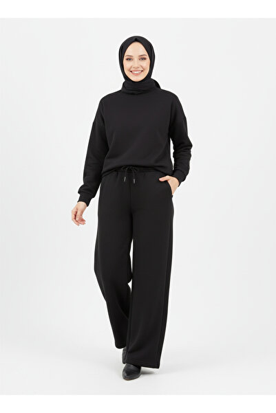 MİHRA STORE Saruhan Straight Leg 3 Thread Sweatpants-Ci4221 Black