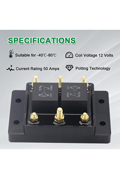 KASTWAVE 12V 80A Forward & Reverse Relay Module, Waterproof 6-Stud for Winch Motors & Snow Plows