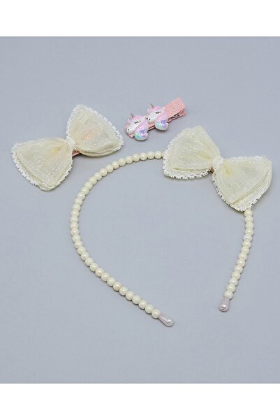 R&B Ivory Girl's 3 Piece Hair Accessory Set