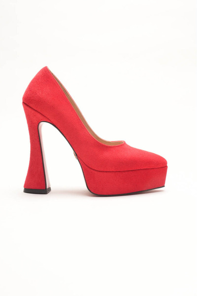Ayakkabı Ateşi Special Design Platform Women's Shoes Mila Red Calf Suede