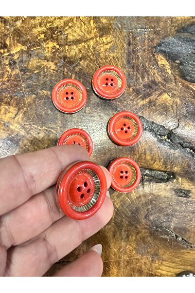 Gönülden Tasarım 6 Pieces Red Button Set 3 cm Diameter