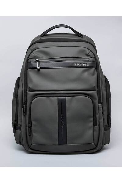 R&B Grey Men's Solid Zip-Around Backpack