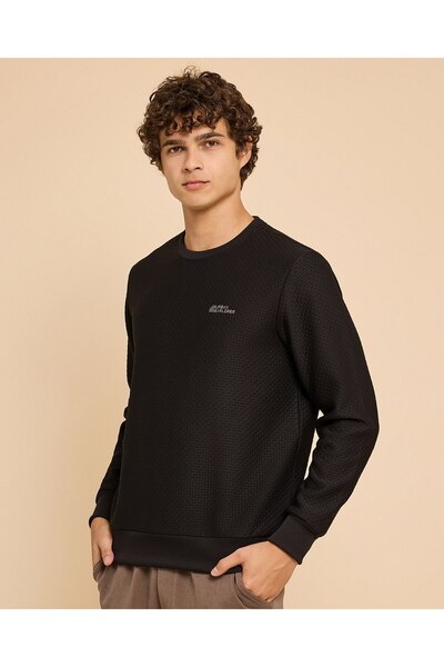 R&B Print Detail Sweatshirt With Crew Neck And Long Sleeves