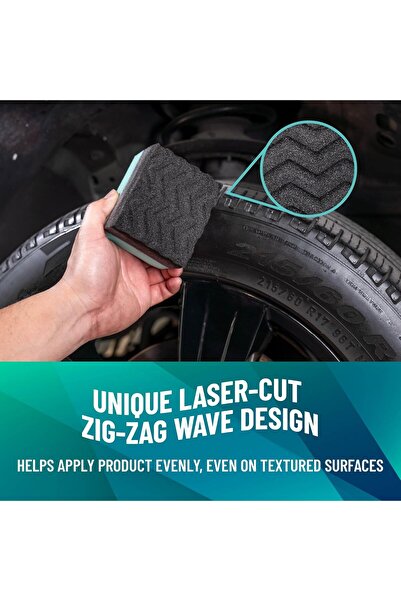 CHEMICAL GUYS Dura-Foam Large Contoured Waffle Tire Applicator Sponge (Pack of 2)