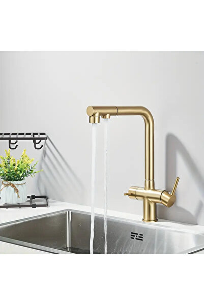 OEM 3-way kitchen faucet, Filtered water spout, brushed gold (1005-G)