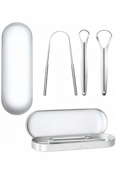 Primo Plus 3 قطع مكشطة لسان من الفولاذ المقاوم للصدأ، منظف اللسان