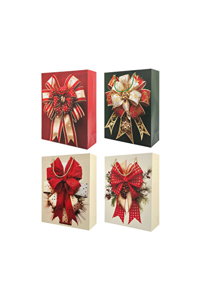 Christmas Magic أكياس هدايا ريجال ريبون، مقاس كبير، ٣١×١٢×٤٠ سم، ٣ قطع/عبوة