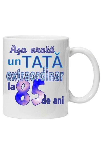 CRD PRINT Personalized mug 'this is what an extraordinary dad looks like', 85 years, White, Ceramic, 330 ml