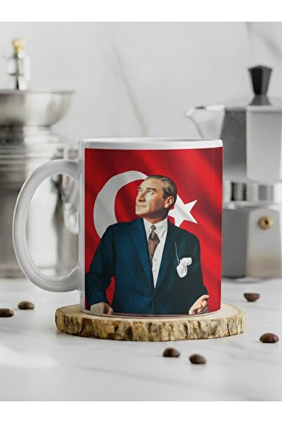 sartre art "Atam serisi" Atatürk2 Baskılı Özel Tasarım Kupa Bardak