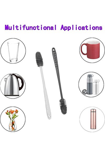 Duomama Long-Handle Bottle Brush Set, 2-Piece, for Narrow-Neck Bottles & Cups