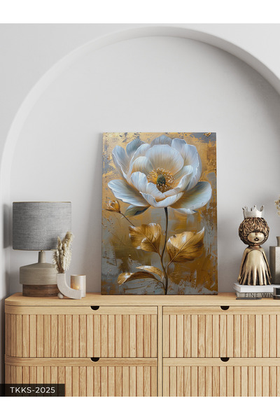 Evinemoda Tek Parça Çiçek Kanvas-Flowers Canvas Tablo