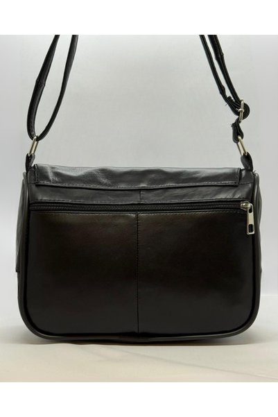 Rubel Bags Black Genuine Leather Bag Women's Daily Use Crossbody Shoulder Bag (25cm X 18cm)
