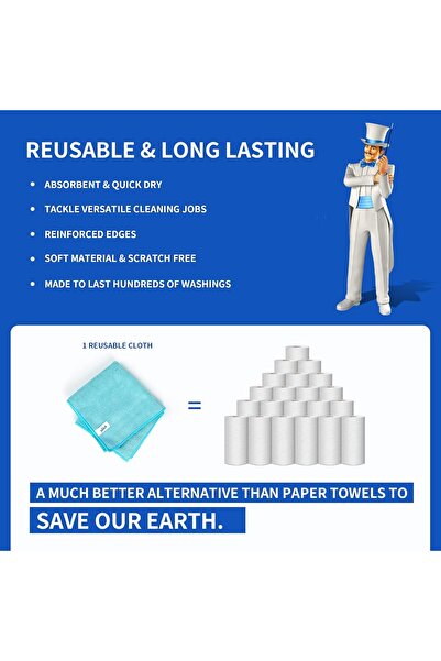 MR.SIGA Microfiber Cleaning Cloth, Pack of 12, Size: 12.6" x 12.6"