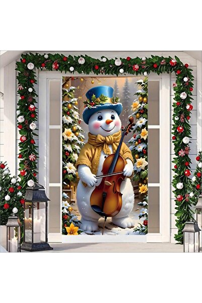 PROMISEBACKDROP2 زينة باب مرنة مقاس 190×75 سم، غطاء باب من القماش، ديكور عيد ...