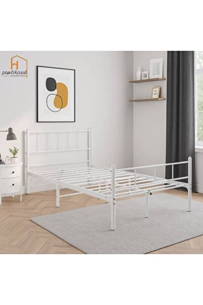 Al Saada Home Metal Bed Frame - 120 x 190 cm - White