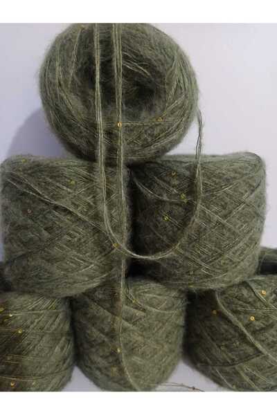İPEK YÜN İPLİK DÜNYASI Angora Knitting Yarn 2 Ply (Khaki) Cotton Flake (Khaki) Blend 100Gr