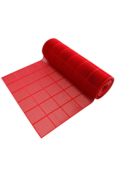 Blue Home 🆕 Bathroom Shower Pool Front Door - Square Honeycomb Mat Non-Slip Anti-Slip Pvc Mat Width: 90cm. Red 🚿
