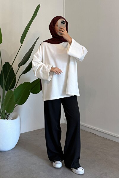 SİNDAL BASIC OVERSİZE SWEATSHIRT 9-52422 - EKRU