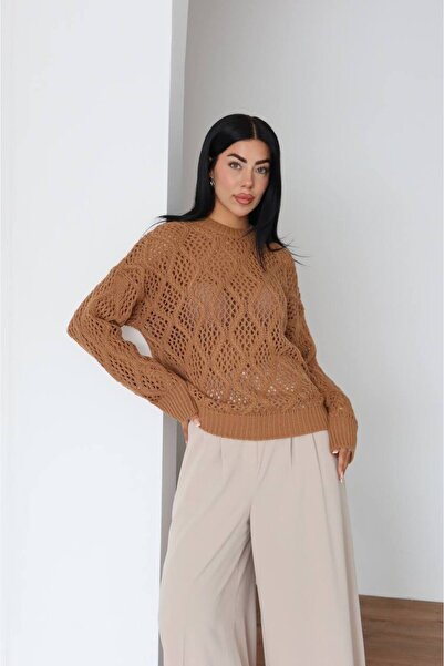 ubmbutik Pulover cu detalii tricotate