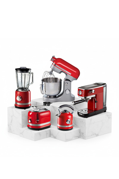 ARIETE Moderna 5 Li Kırmızı Elektronik Çeyiz Seti Mutfak Şefi Blender Ekmek K...