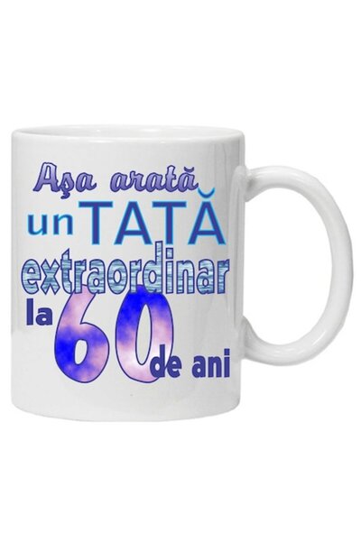 CRD PRINT Personalized Ceramic Mug "This Is What an Extraordinary Dad Looks Like", 60 Years, 330 ml