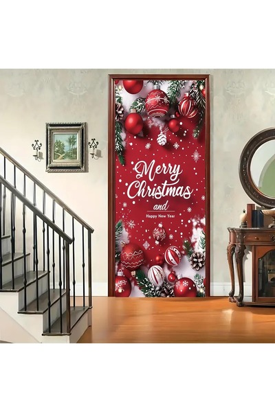 PROMISEBACKDROP2 زينة باب مرنة مقاس 190×75 سم، غطاء باب من القماش، ديكور عيد ...