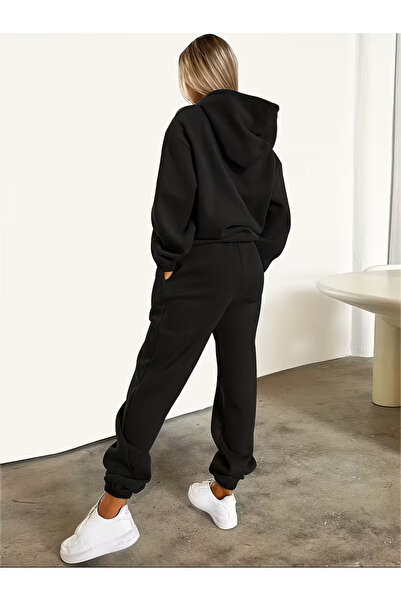 Marco Fresco Women's 3 Thread Milano B Printed O Oversized K Hooded Tracksuit Set