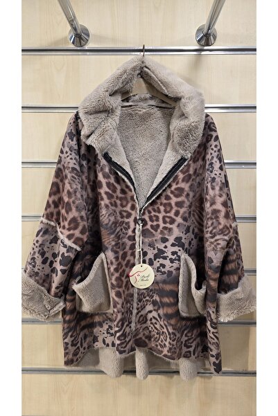 Park Moda Leopard Pattern Coat with Fleece Inside
