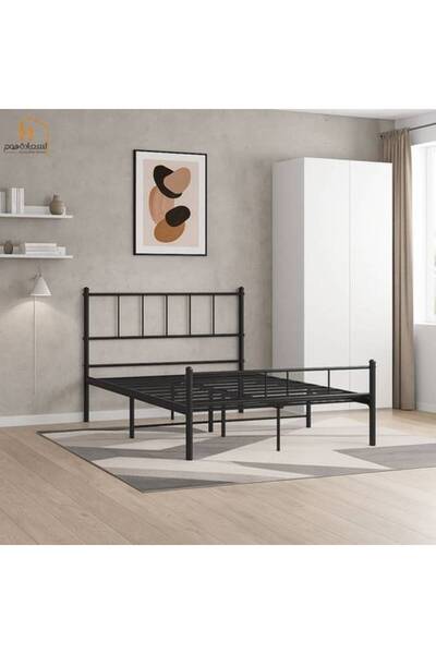 Al Saada Home إطار سرير معدني - 120 × 190 سم - أسود