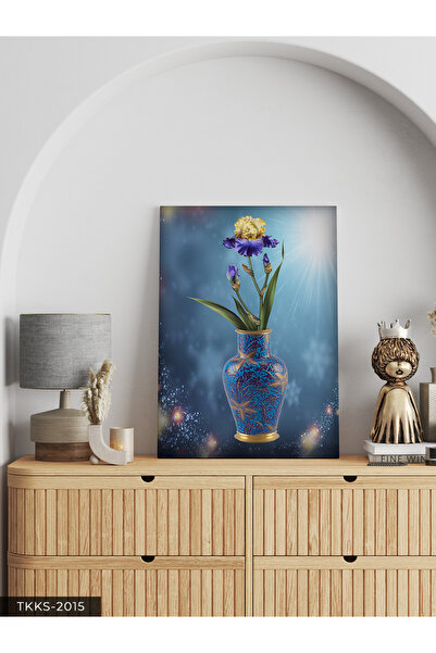 Evinemoda Tek Parça Çiçek Kanvas-Flowers Canvas Tablo