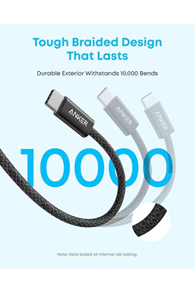 Anker Zolo USB-A to USB-C Cable, 6 FT Braided, CarPlay Compatible