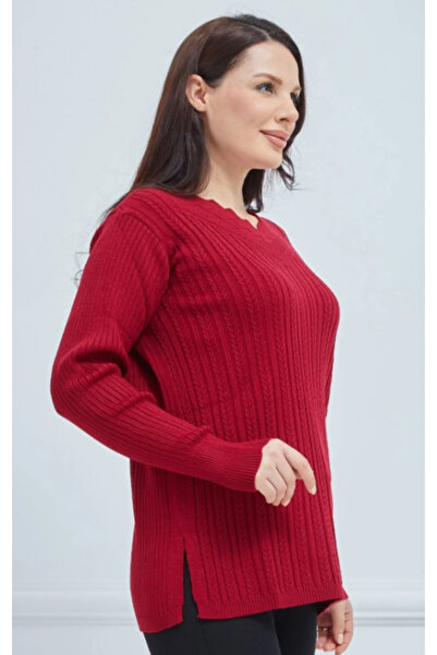 Stilmony Women's Knitwear V-Neck Winter Mother's Stretchy Sweater